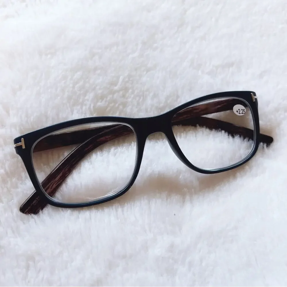 Olivia Blue with Dark Wood Reader Glasses - Picture 4 of 11